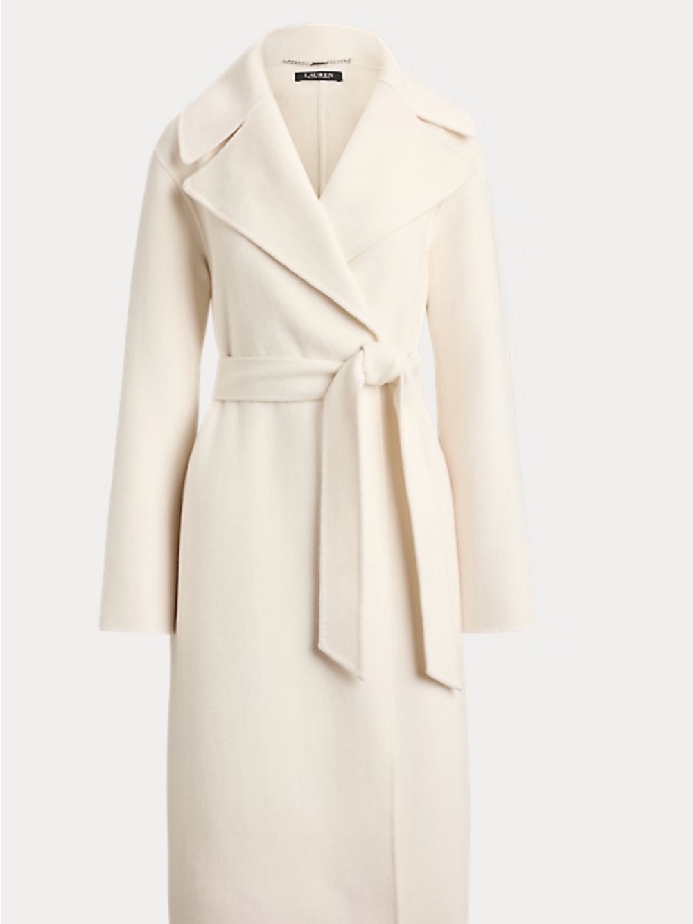 Ralph Lauren Cream Wrap Belted Long Coat